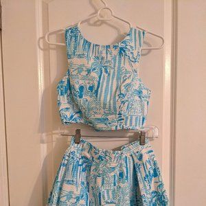 Lilly Pulitzer Melody Crop Top & Pleated Skirt Set